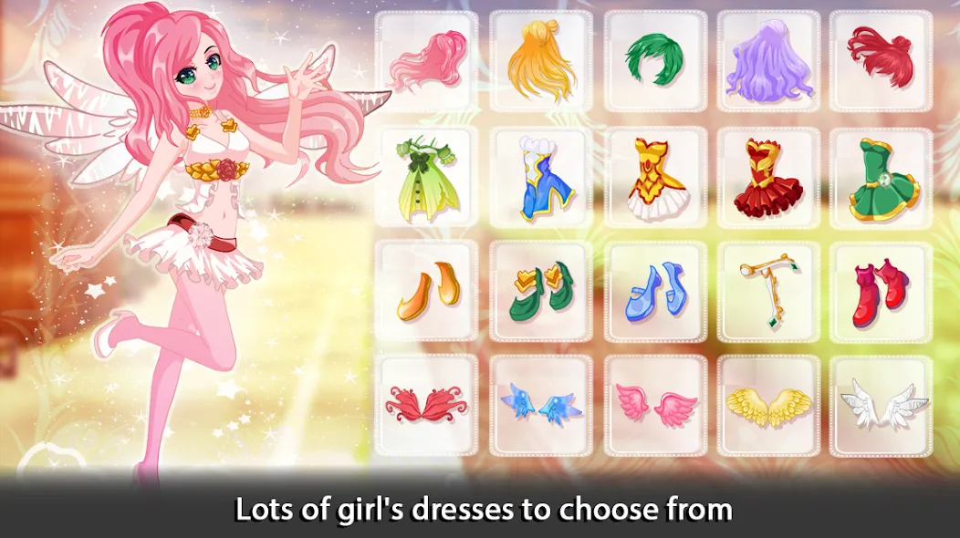 Скачать взлом Dress Up Angel Anime Girl Game  [МОД Unlimited Money] — последняя версия apk на Андроид screen 1