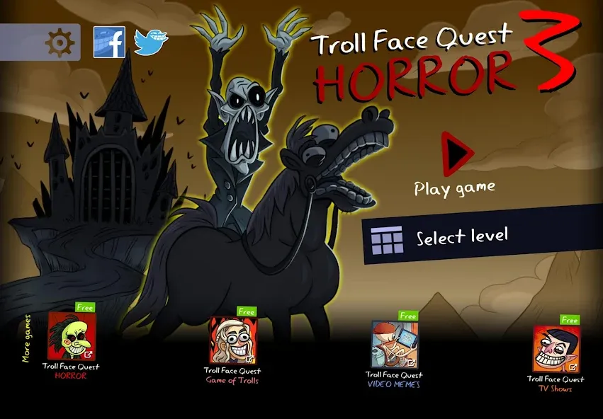 Взломанная Troll Face Quest: Horror 3 (Тролл Фейс Квест)  [МОД Mega Pack] — последняя версия apk на Андроид screen 1