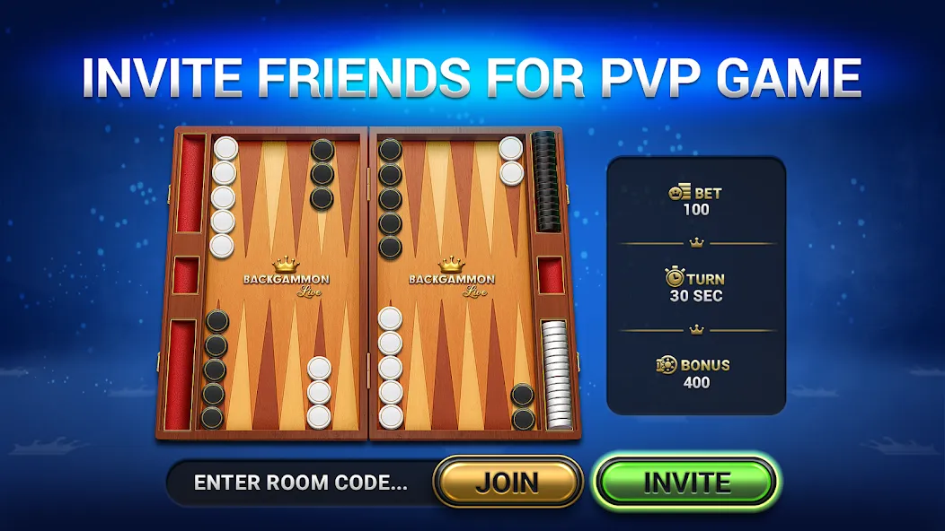 Взломанная Backgammon Live — Online Games (Бэкгаммон Лайв)  [МОД Меню] — полная версия apk на Андроид screen 1