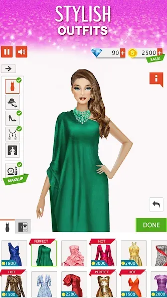 Скачать взломанную Fashion Stylist: Dress Up Game  [МОД Много денег] — стабильная версия apk на Андроид screen 2