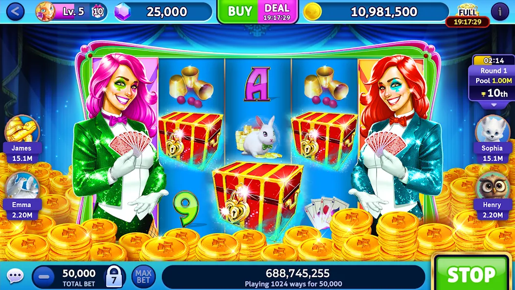 Скачать взлом Jackpot Madness Slots Casino (Джекпотджой Слоты)  [МОД Mega Pack] — полная версия apk на Андроид screen 1