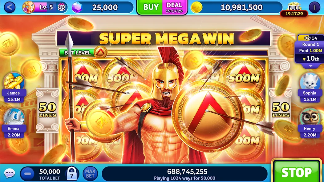 Скачать взлом Jackpot Madness Slots Casino (Джекпотджой Слоты)  [МОД Mega Pack] — полная версия apk на Андроид screen 2