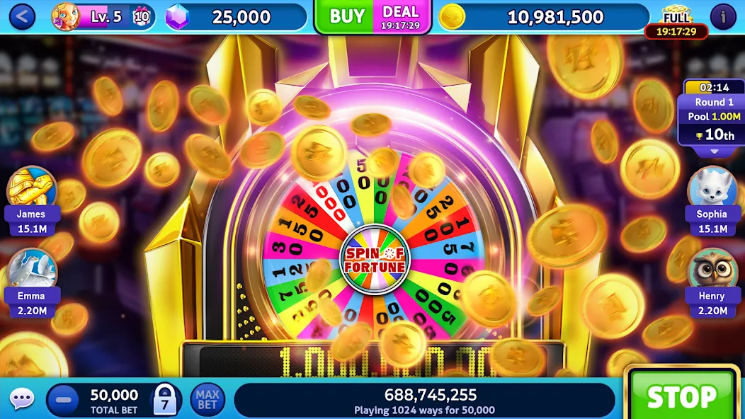 Скачать взлом Jackpot Madness Slots Casino (Джекпотджой Слоты)  [МОД Mega Pack] — полная версия apk на Андроид screen 4