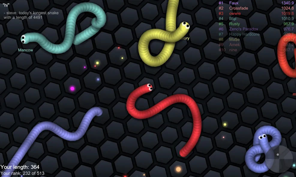 Взломанная slither.io  [МОД Все открыто] — полная версия apk на Андроид screen 3