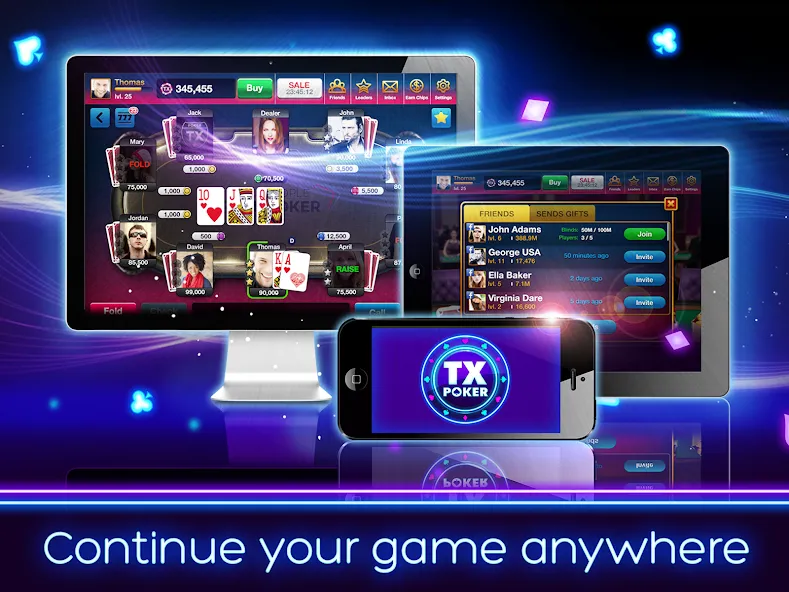 Скачать взлом TX Poker — Texas Holdem Poker  [МОД Mega Pack] — стабильная версия apk на Андроид screen 5