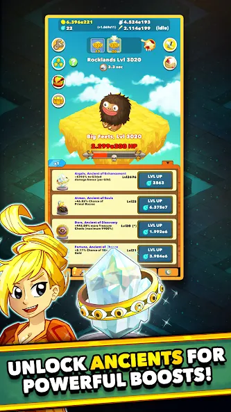 Скачать взломанную Clicker Heroes — Idle RPG (Кликер Герои)  [МОД Бесконечные монеты] — стабильная версия apk на Андроид screen 1