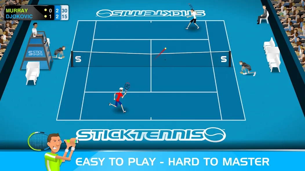 Взломанная Stick Tennis (Стик Теннис)  [МОД Меню] — стабильная версия apk на Андроид screen 1