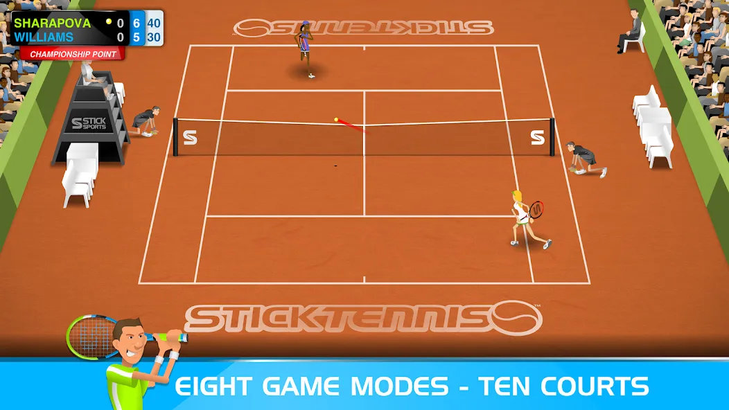 Взломанная Stick Tennis (Стик Теннис)  [МОД Меню] — стабильная версия apk на Андроид screen 3