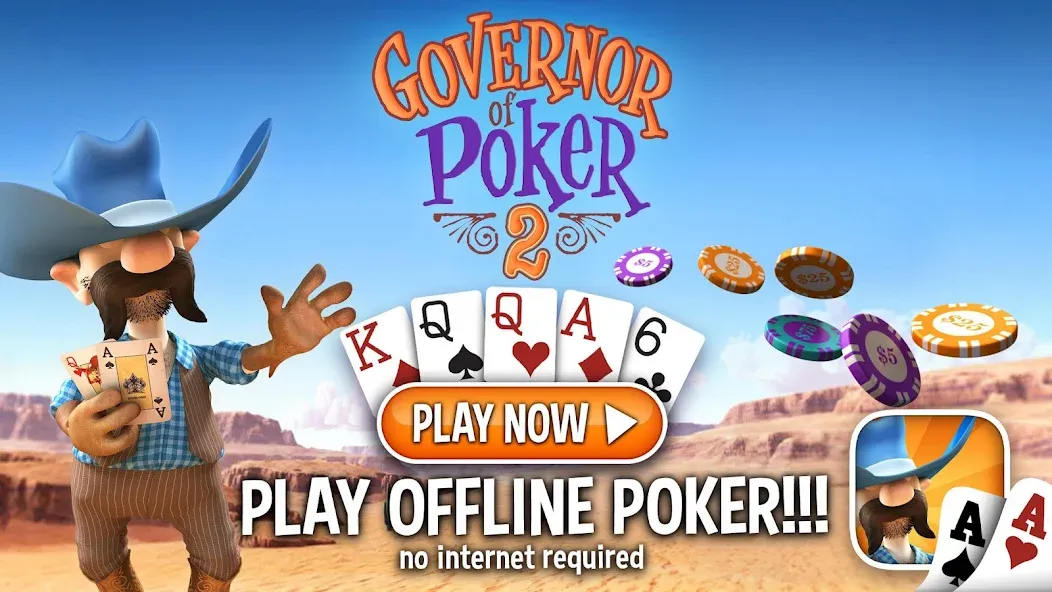 Взлом Governor of Poker 2 — Offline  [МОД Меню] — стабильная версия apk на Андроид screen 1