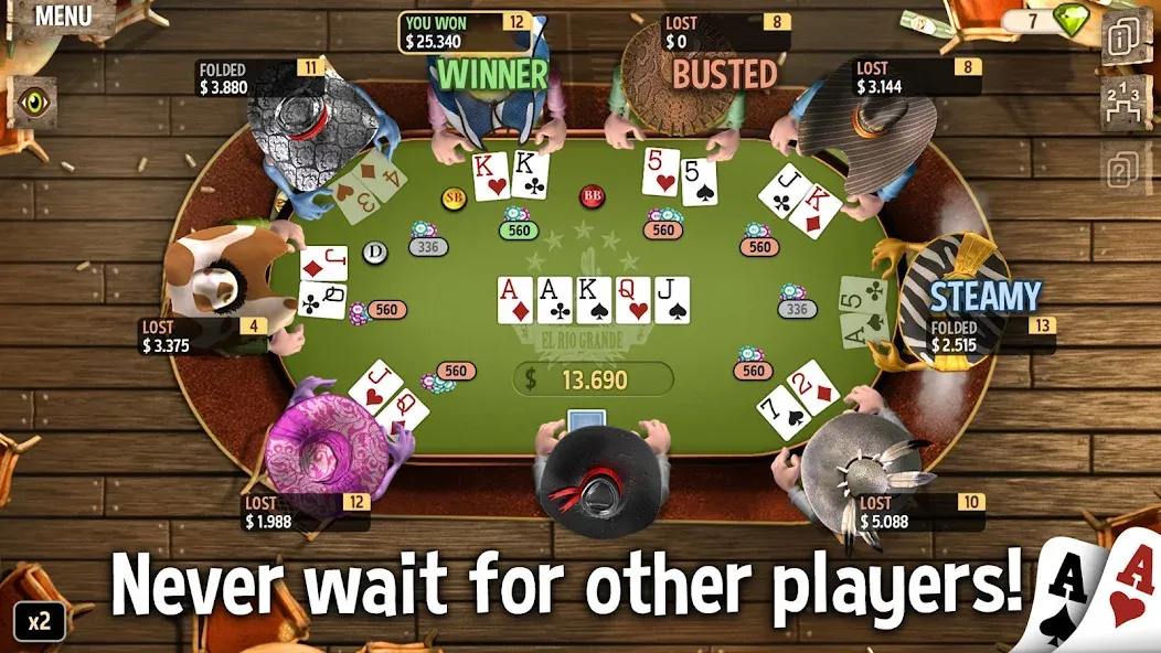 Взлом Governor of Poker 2 — Offline  [МОД Меню] — стабильная версия apk на Андроид screen 2