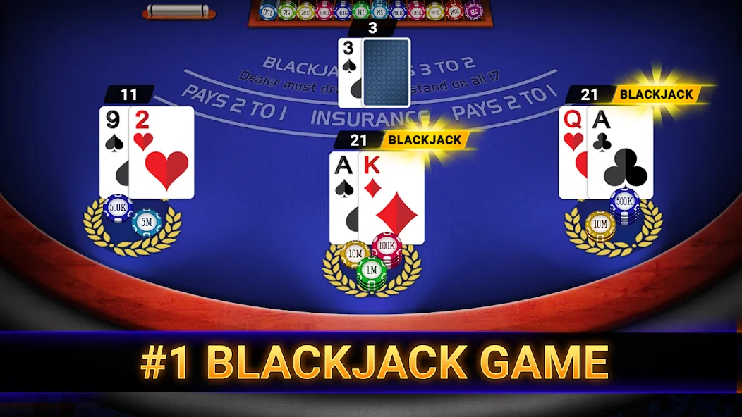 Взломанная Blackjack 21: online casino (Блэкджек 21)  [МОД Все открыто] — полная версия apk на Андроид screen 1