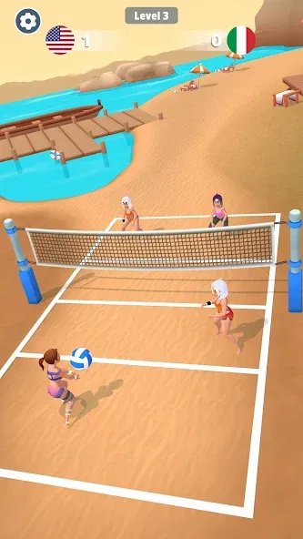 Взломанная Beach Volleyball Game (Бичволлейбол игра)  [МОД Menu] — полная версия apk на Андроид screen 2