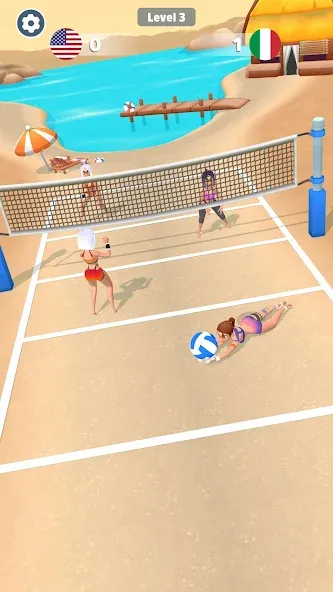 Взломанная Beach Volleyball Game (Бичволлейбол игра)  [МОД Menu] — полная версия apk на Андроид screen 3