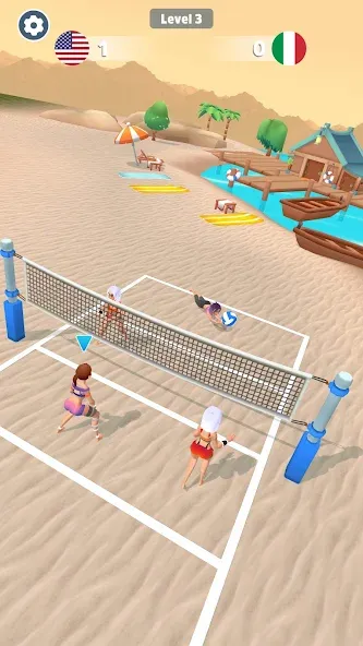 Взломанная Beach Volleyball Game (Бичволлейбол игра)  [МОД Menu] — полная версия apk на Андроид screen 5