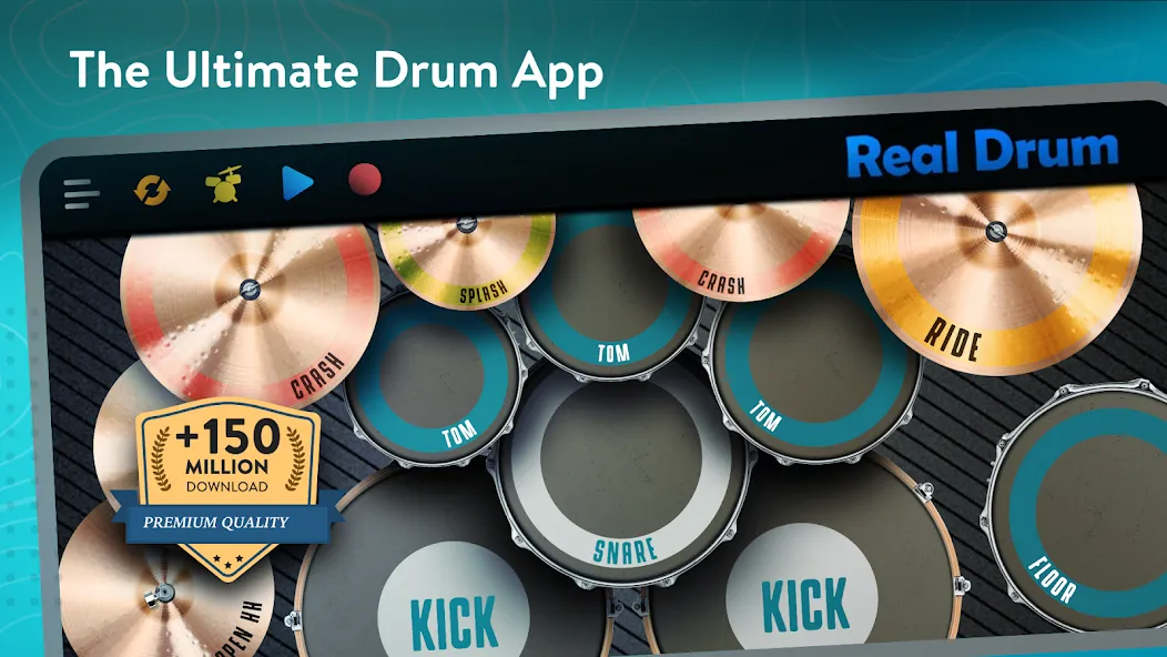 Скачать взломанную Real Drum: electronic drums (Риал драм)  [МОД Меню] — последняя версия apk на Андроид screen 1