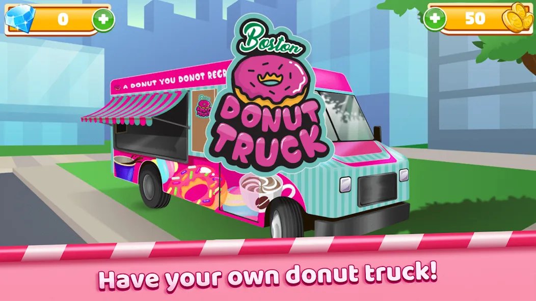 Взлом Boston Donut Truck: Food Game (Бостонский Донат Трак)  [МОД Бесконечные монеты] — полная версия apk на Андроид screen 1