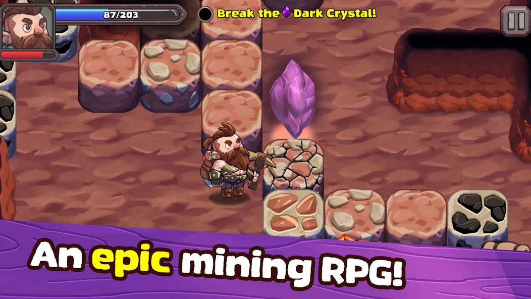 Скачать взломанную Mine Quest 2: RPG Mining Game (Мине Квест 2)  [МОД Много монет] — полная версия apk на Андроид screen 1