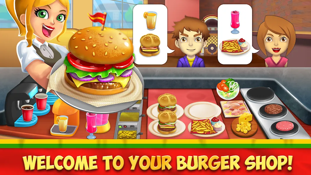 Взломанная My Burger Shop 2: Food Game (Мой Бургер Шоп 2)  [МОД Mega Pack] — стабильная версия apk на Андроид screen 1