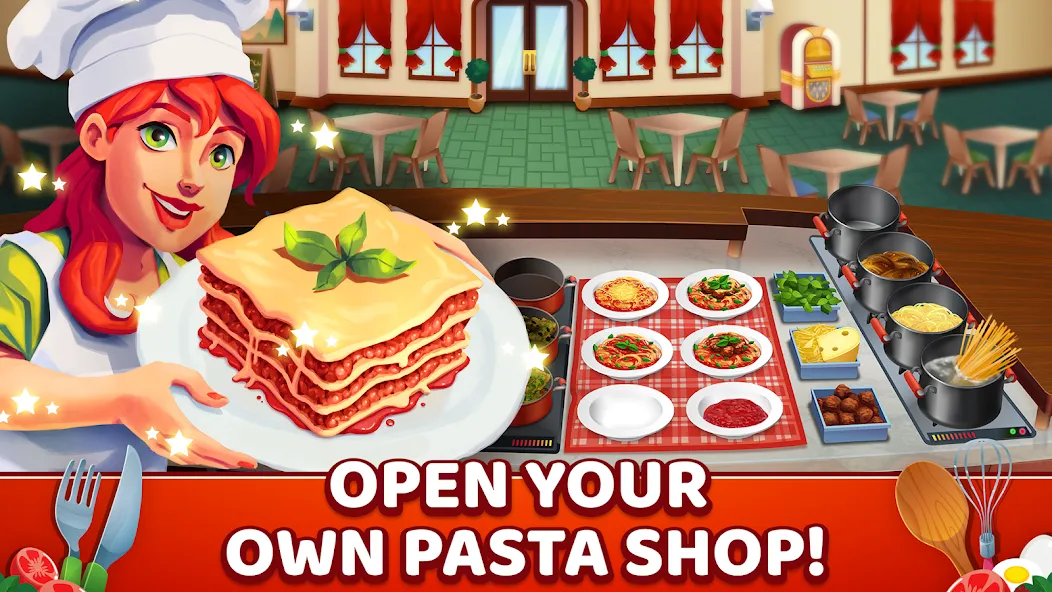 Взломанная My Pasta Shop: Cooking Game (Мой Паста Шоп)  [МОД Много денег] — последняя версия apk на Андроид screen 1