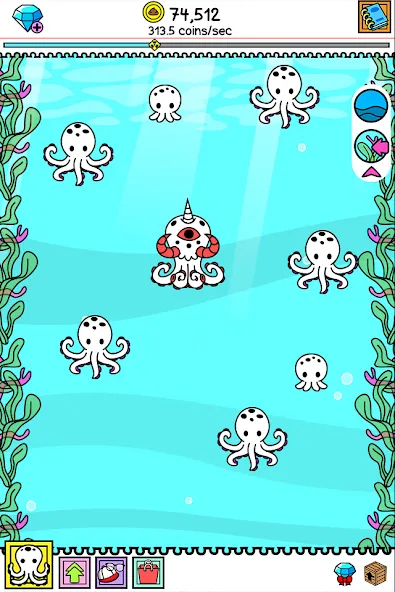 Скачать взлом Octopus Evolution: Idle Game (Октопус Эволюция)  [МОД Все открыто] — последняя версия apk на Андроид screen 5