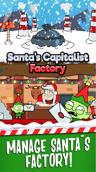 Взломанная Santa’s Capitalist Factory  [МОД Menu] — полная версия apk на Андроид screen 1