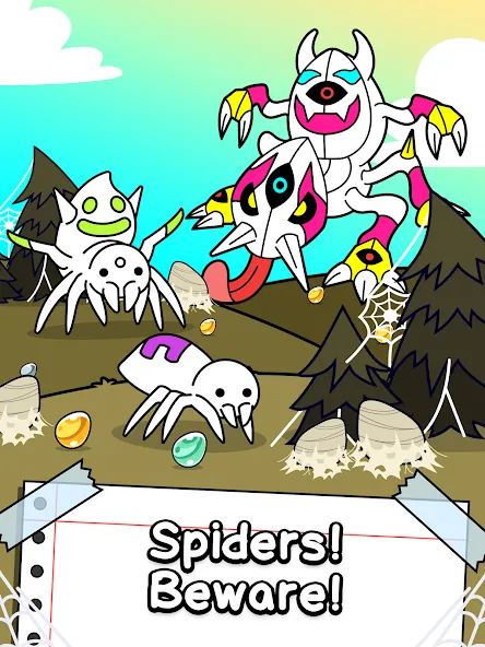 Скачать взлом Spider Evolution: Idle Game (Спайдер Эволюшн)  [МОД Меню] — последняя версия apk на Андроид screen 5