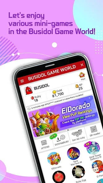 Взлом Busidol Game World (Бусидол Гейм Ворлд)  [МОД Все открыто] — стабильная версия apk на Андроид screen 1