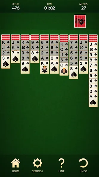 Скачать взлом Spider Solitaire: Card Game (Спайдер Солитер)  [МОД Unlimited Money] — последняя версия apk на Андроид screen 2