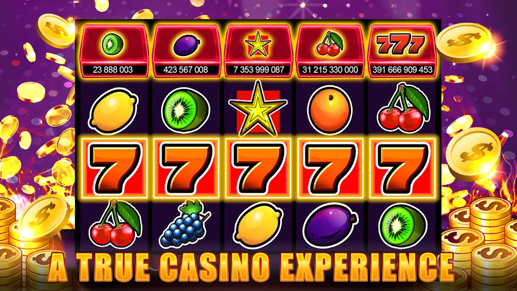 Скачать взломанную Slots 777 — Slot Machine Games  [МОД Unlocked] — последняя версия apk на Андроид screen 1