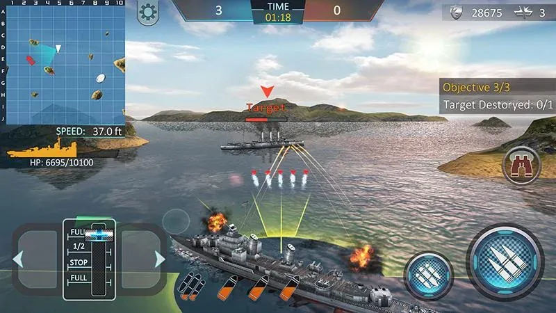 Взлом Warship Attack 3D  [МОД Menu] — стабильная версия apk на Андроид screen 2