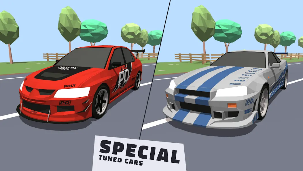 Скачать взлом Polygon Drift: Traffic Racing (Полигон Дрифт)  [МОД Mega Pack] — стабильная версия apk на Андроид screen 1