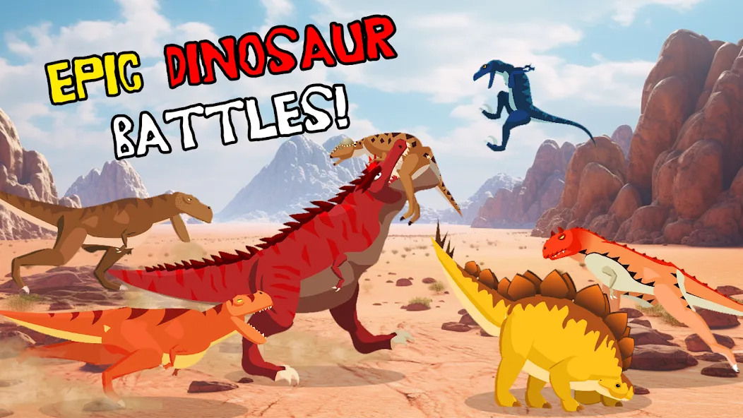 Скачать взломанную T-Rex Fights Dinosaurs  [МОД Unlimited Money] — стабильная версия apk на Андроид screen 1