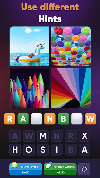 Взлом 4 Pics 1 Word: Guessing Games  [МОД Unlocked] — стабильная версия apk на Андроид screen 2