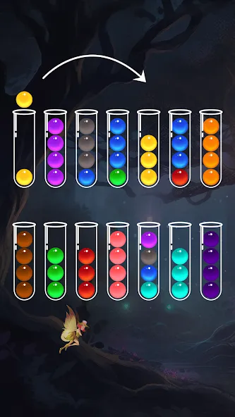 Взломанная Ball Sort — Color Puzzle Game (Болл Сорт)  [МОД Menu] — полная версия apk на Андроид screen 1