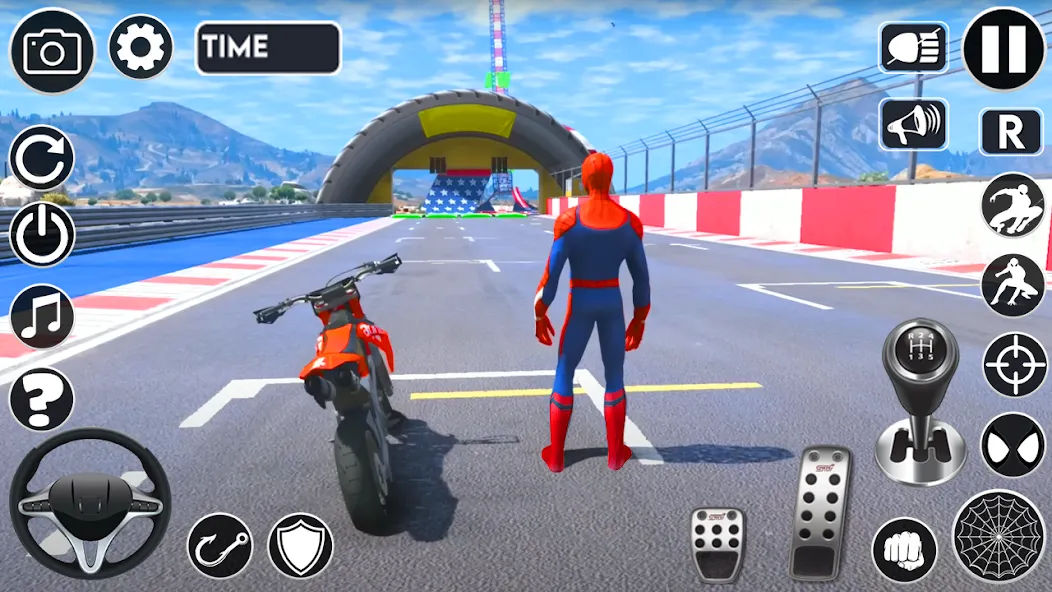 Взлом Superhero Tricky Bike Stunt (упергерой Трики Байк Стант)  [МОД Бесконечные монеты] — последняя версия apk на Андроид screen 1