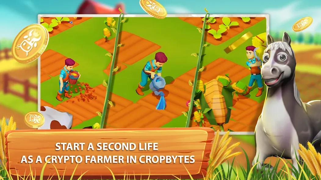 Скачать взлом CropBytes: A Crypto Farm Game (КропБайтс)  [МОД Много денег] — полная версия apk на Андроид screen 1