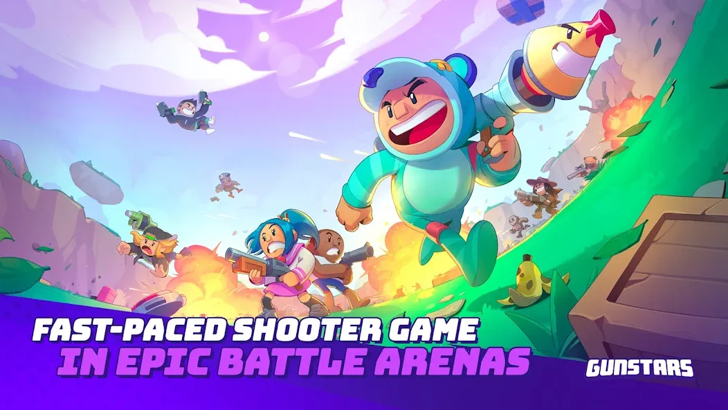 Взломанная Gunstars — Battle Arena (Ганстарс)  [МОД Все открыто] — полная версия apk на Андроид screen 1