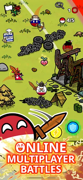 Взломанная Countryball Potato Mayhem (Кантрибол Потето Мейхем)  [МОД Меню] — последняя версия apk на Андроид screen 1