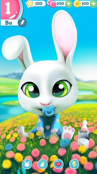 Скачать взлом Bu Bunny — Cute pet care game  [МОД Бесконечные деньги] — последняя версия apk на Андроид screen 1