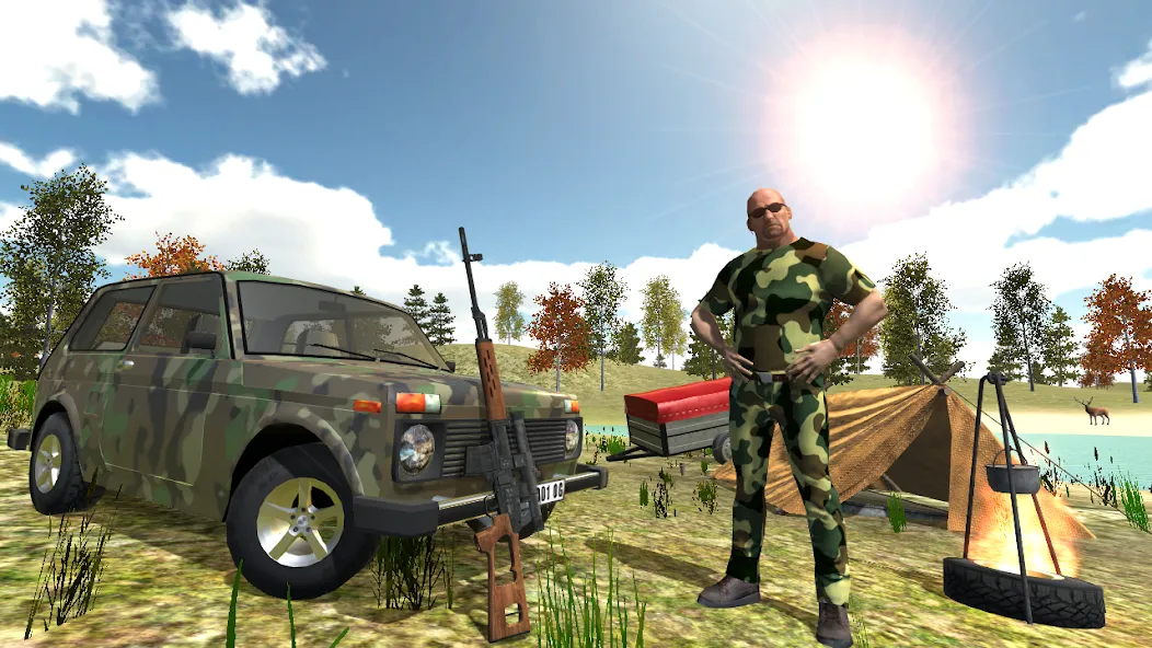 Взлом Hunting Simulator 4×4  [МОД Все открыто] — последняя версия apk на Андроид screen 1