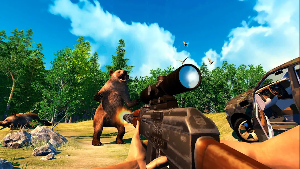 Взлом Hunting Simulator 4×4  [МОД Все открыто] — последняя версия apk на Андроид screen 2