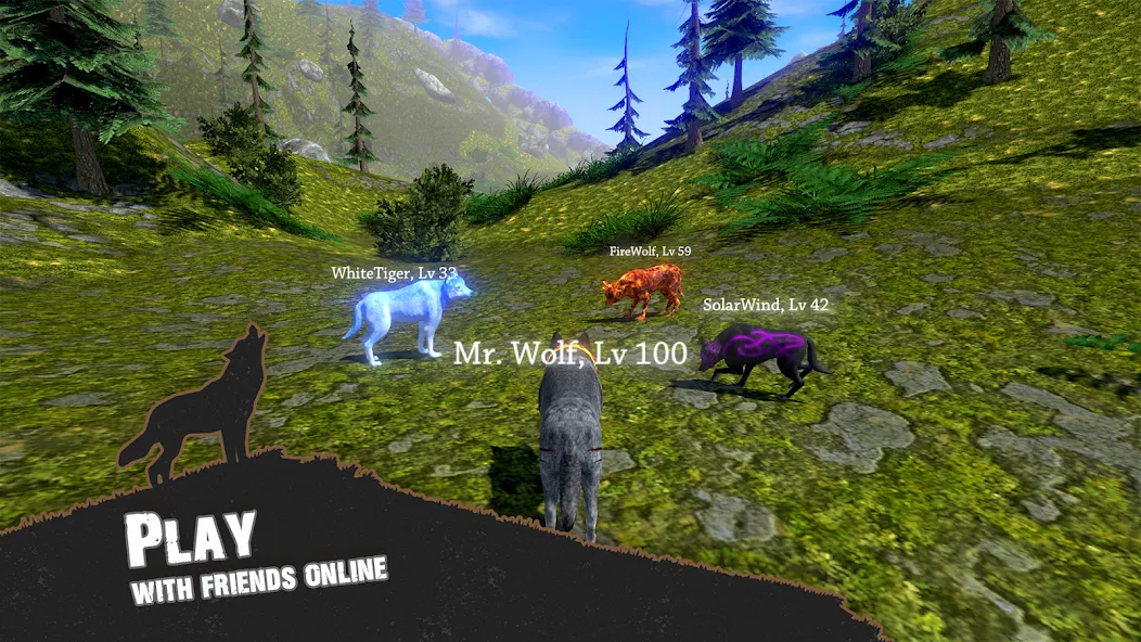 Скачать взломанную Wolf Simulator — Animal Games  [МОД Бесконечные монеты] — последняя версия apk на Андроид screen 3