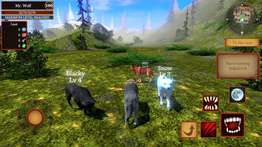 Скачать взломанную Wolf Simulator — Animal Games  [МОД Бесконечные монеты] — последняя версия apk на Андроид screen 5