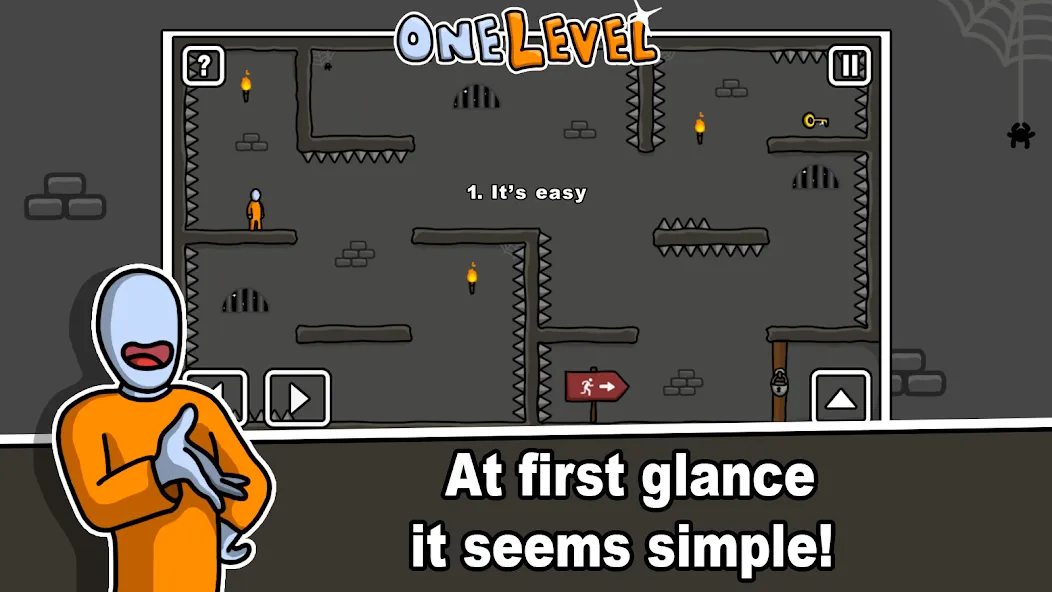 Скачать взлом One Level: Stickman Jailbreak (Уан Левел)  [МОД Все открыто] — полная версия apk на Андроид screen 1