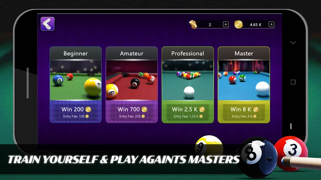 Скачать взломанную 8 Ball Billiards Offline Pool (Балл Бильярд Оффлайн Пул)  [МОД Много денег] — полная версия apk на Андроид screen 2