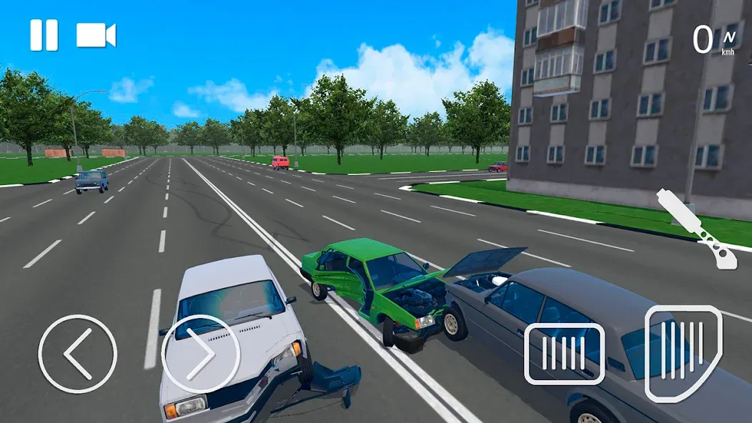 Скачать взломанную Russian Car Crash Simulator (Рашн Кар Краш Симулятор)  [МОД Бесконечные деньги] — последняя версия apk на Андроид screen 1