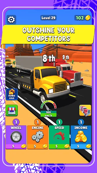 Взлом Idle Truck Racing : Cybertruck (Айдл Трак Рейсинг)  [МОД Все открыто] — стабильная версия apk на Андроид screen 5