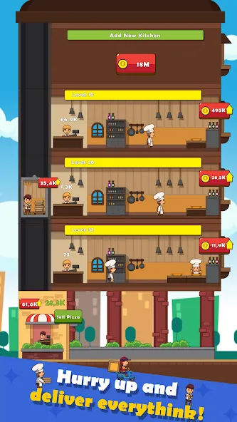 Скачать взлом Pizza Tower: Idle Tycoon (Пицца Тауэр)  [МОД Unlocked] — стабильная версия apk на Андроид screen 3