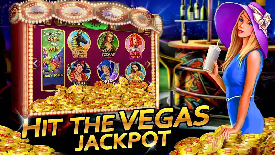 Скачать взлом Vegas Casino — Slot Machines (Вегас Казино)  [МОД Бесконечные деньги] — последняя версия apk на Андроид screen 1