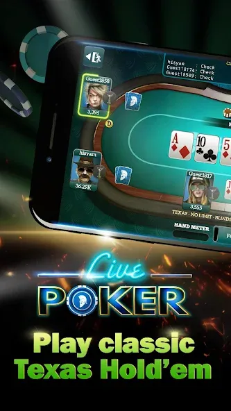 Взлом Live Poker Tables–Texas holdem  [МОД Много монет] — полная версия apk на Андроид screen 1